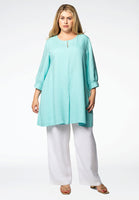 Blouse pleated LINEN - blue - #2