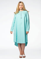 Dress beaded neck LINEN - blue - #2