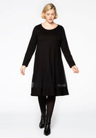 Dress a-symmetric frill - black - #2