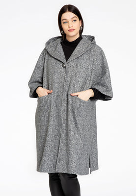 Poncho HERRINGBONE - grey  - #1