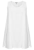 Tunic A-line sleeveless LINEN - white  - #4