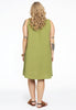 Tunic A-line sleeveless LINEN - green  - #3