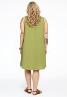 Tunic A-line sleeveless LINEN - green - #3