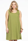 Tunique a-ligne sans manches linen - Vert