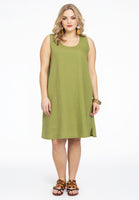 Tunic A-line sleeveless LINEN - green - #2