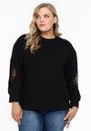 Sweatshirt lace sleeves - black 