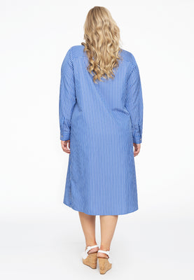 Blouse-dress long SMALL STRIPE - blue - #3