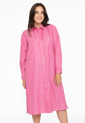 Blouse-dress long SMALL STRIPE - pink - #1