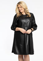 Dress Puff Sleeve FAUX - black - #1