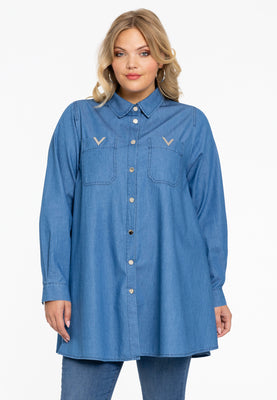 Blouse swing CHAMBRAY - blue - #1