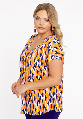 Tunic V-neck HARLEQUIN - orange  - #5