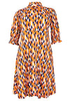 Dress buttoned HARLEQUIN - orange - #4