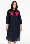 Robe avec broderie soft cotton - bleu