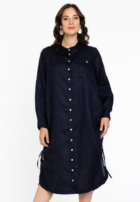 Blouse dress LINEN - blue - #1