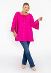 Blouse A-line LINEN MIX - pink