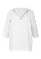 Tunic strass LINEN - white  - #1