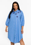 Chemisier-robe righe - Indigo