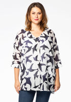 Tunic buttoned BIRDS - white  - #1