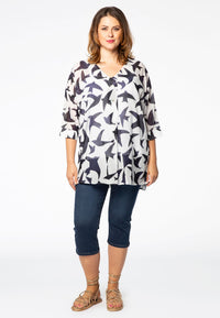 Tunic buttoned BIRDS - white - #2