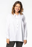 Blouse A-line polo neck - white - #1