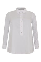 Blouse A-line polo neck - white - #4