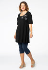 Tunic wide bottom ORGANIC COTTON - black 