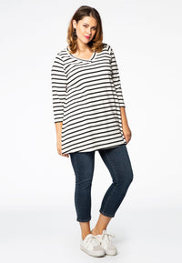 Tunic flare v-neck BRETON - ecru - #2