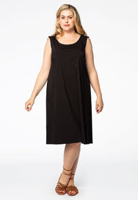 Dress A-line COTTON STRETCH - black - #2