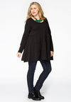 Tunic frilled ORGANIC COTTON - black 