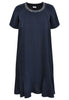 Dress beaded neck LINEN - blue - #4