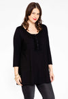 Tunic flare ruffle ORGANIC COTTON - black 