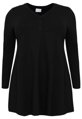 Tunic wide bottom COTTON - black  - #4