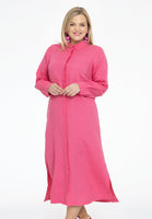 Blouse long 3/4 sleeves LINEN - pink - #1