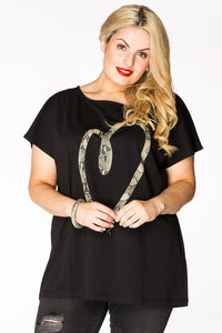 Shirt snake heart - black - #1