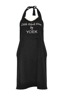 Apron Black Dress Yoek - black  - #4