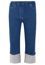 Jeans 4 pocket turn-up crop - indigo